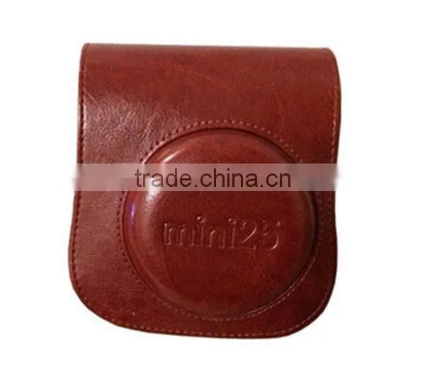 Hot Selling Coffee PU Leather Case Bag For Fujifilm Instax mini 25