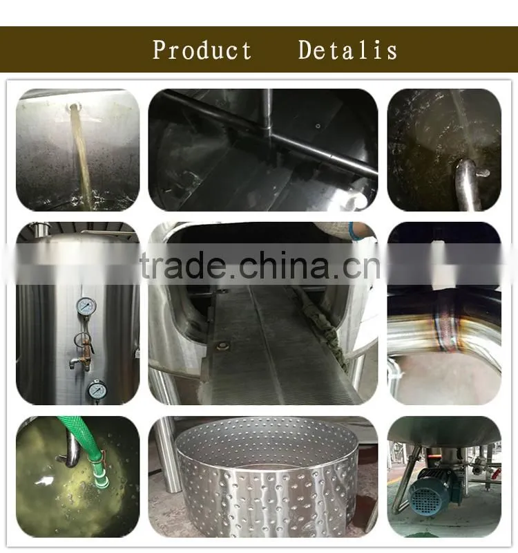 Stainless steel commercial beer brewery equipment for sale