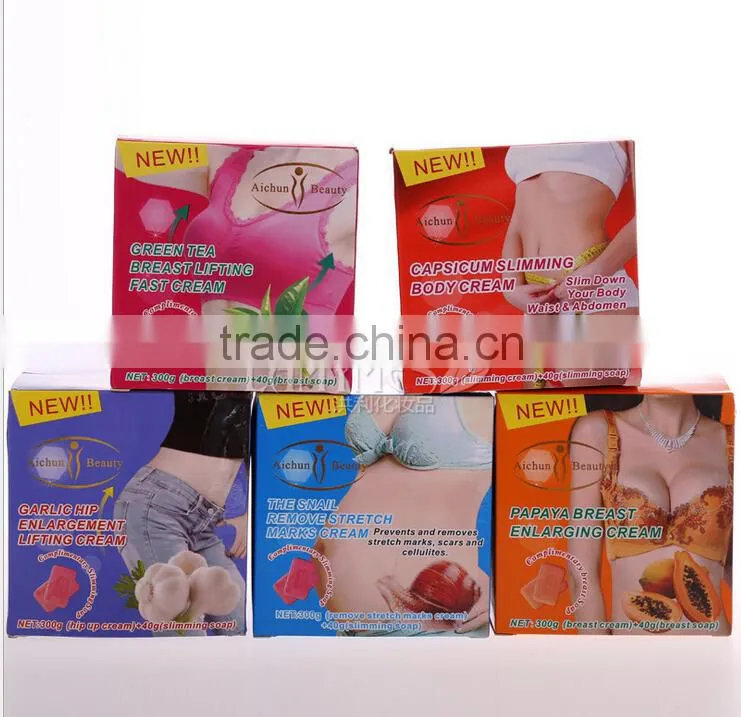 English Packing! AICHUN 3days papaya / green tea big breast cream breast tightening cream breast firming soap