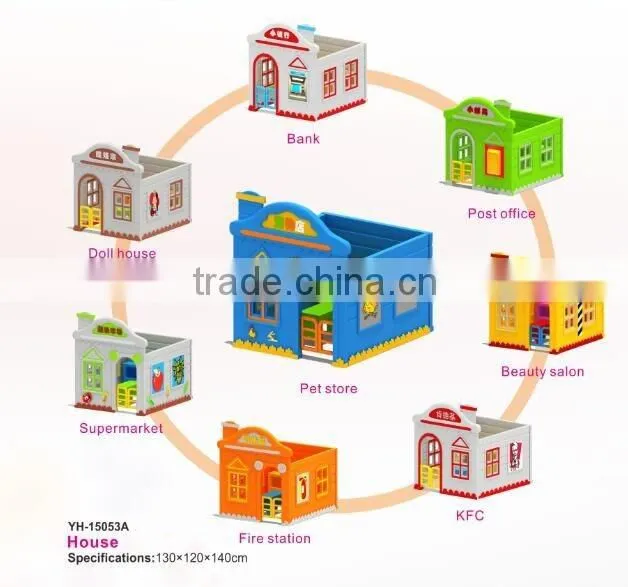 Plastic playground play houses for kids