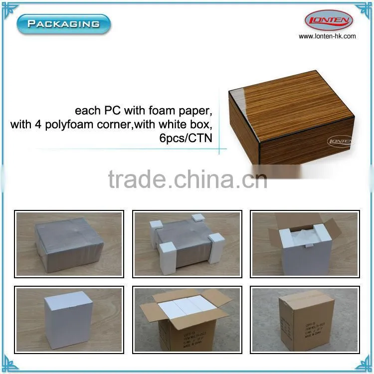 Leather cover Ebony wood empty cigar box