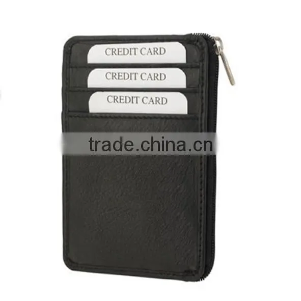 slim rfid block leather wallet