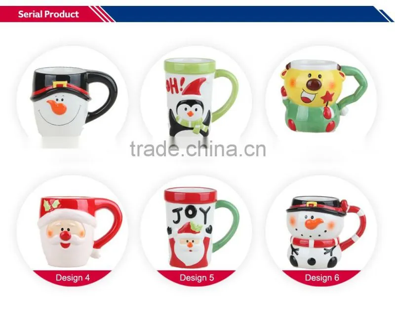 Eco-Friendly Feature and Christmas Snowman shape ceramic coffee cup