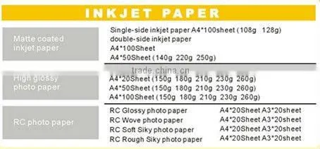 220 Double Side Matte Inkjet photo paper ,a4,double side