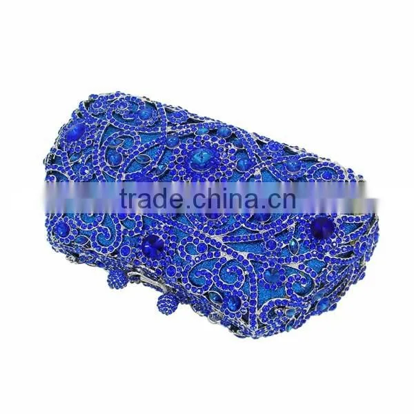 royal blue crystal box evening clutch bags rhinestone crystal clutch bag ladies wedding bags (8651A-B2)