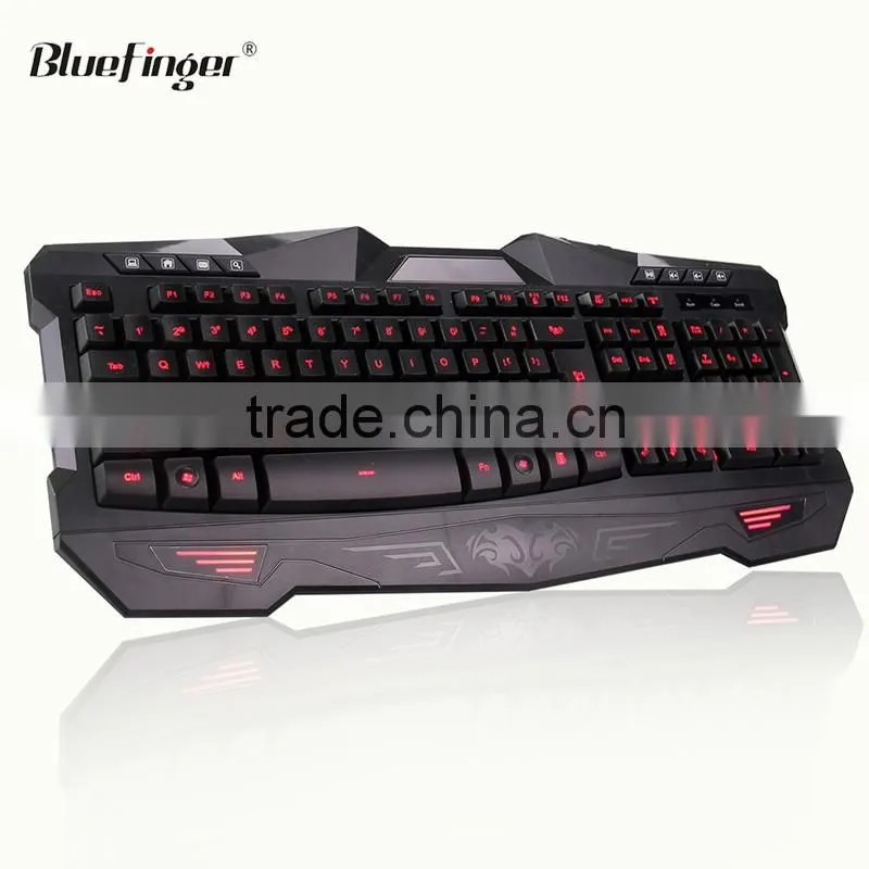 Shenzhen Factory Red Blue Purple Colored USB wired backlit keyboard for gaming