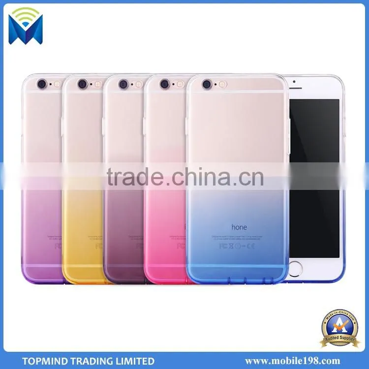 Alibaba China Supplier for iPhone 6 6S TPU Soft Case Transparent Gradient TPU Phone Case