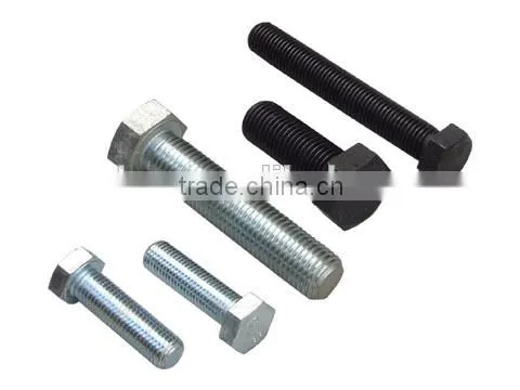 Galvanized or colorful full thread hex bolt , fastener hex bolt