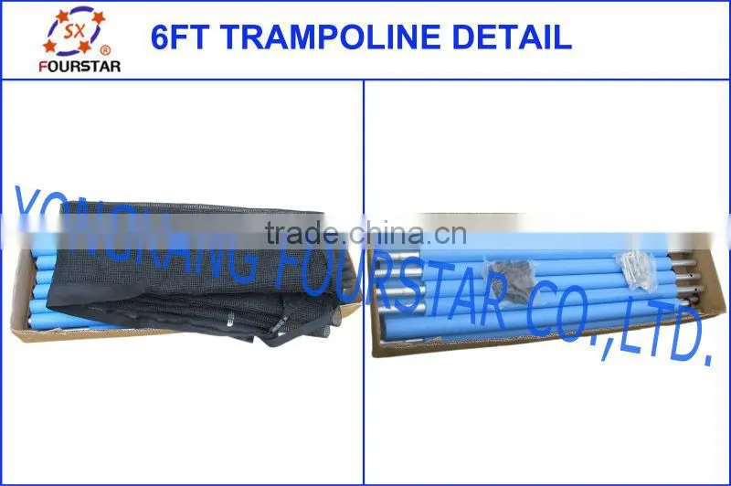 6FT Trampoline Outdoor Fitness Exercise Equipment Trampoline with Safe Net and Ladder, SX-FT(E)