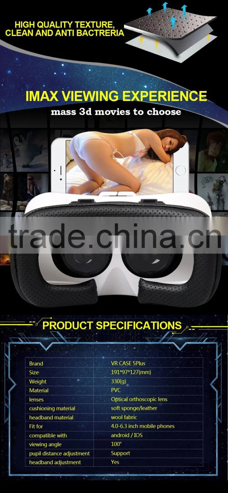 New Premium VR Case 5Plus 3d VR Glasses Box For Sex Video Picture