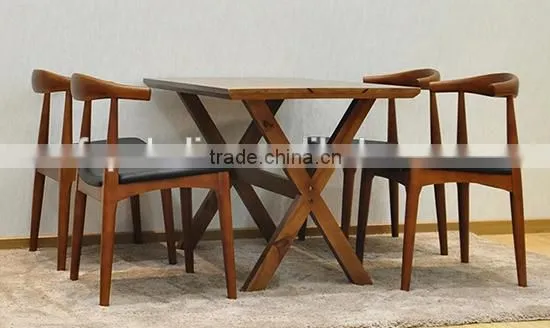 Replica Hans Wegner Elbow Chair with Faux Leather Seat