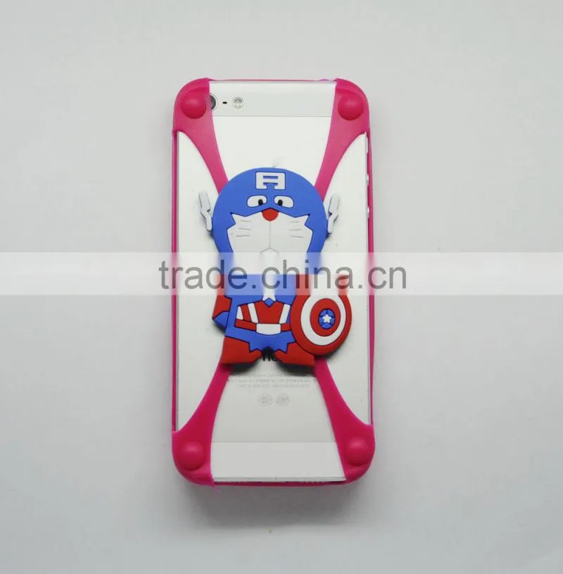 2015 new design cute 3D rubber cartoon silica phone case cover