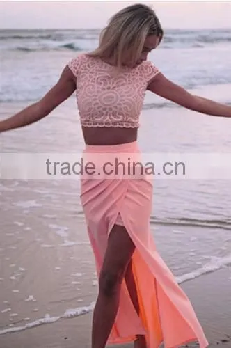 New Stylish Lady Women's Sleeveless O-neck Party Cocktail Skirt And Top Set Dress