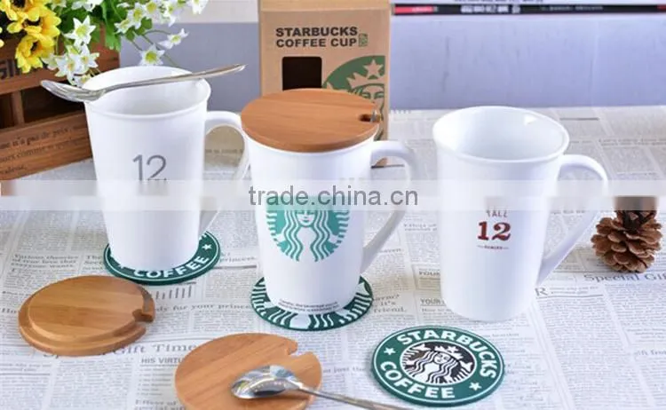 Promotional 12oz starbucks coffee mug starbucks city mug, starbucks ceramic mug, starbucks mug with lid and spoon