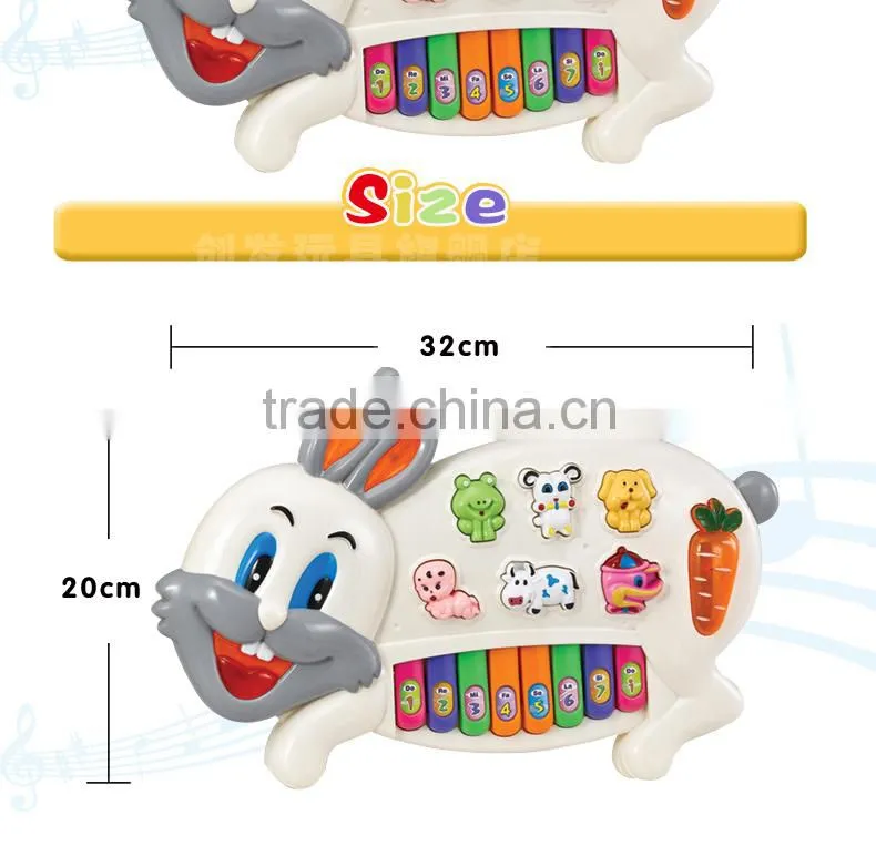 NO-3300 Hot selling education toy music instrument rabbit piano toys for kids