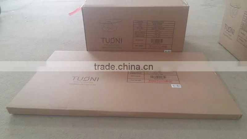 Hot sale tempered glass table top and stone effect painting base fiberglass coffee table