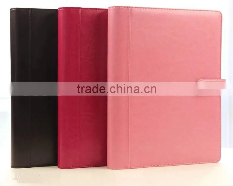 BWF- 14/15 black /brown leather multi-function manager portfolio&a4 pu leather portfolio folders&leather portfolio folder
