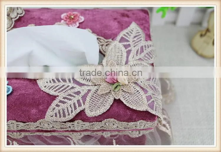 Fancy fabric car tissue box holder