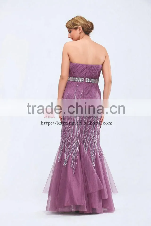 Distinctive Off shoulder prom dress mermaid style beaded 2014 new model evening dress