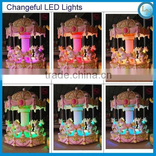 Amusement children playground equipment! Amusement park kids carousel horse rides with christmas lights for sale