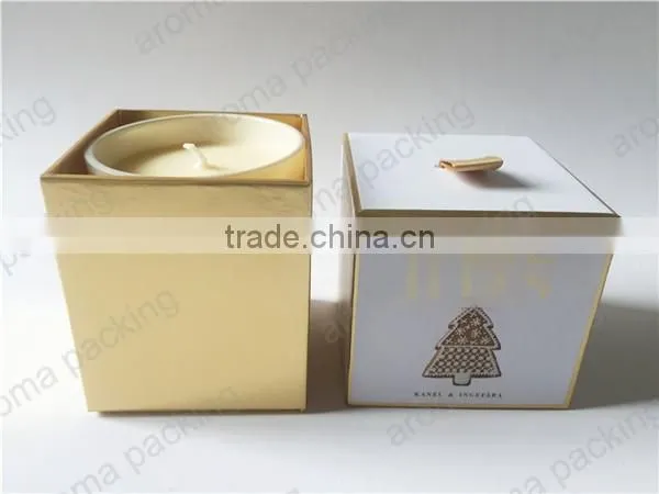 Wholesale Custom Logo Cardboard Candle Gift Packaging Box, Luxury Hard Candle Box With Gold Stamping
