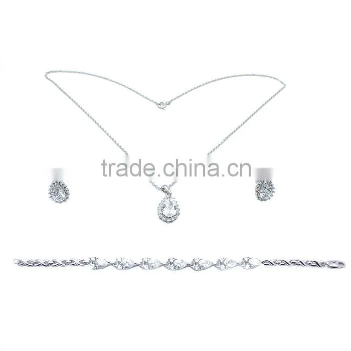 Factory direct sale china wholesale 925 silver jewelry set women wdding set