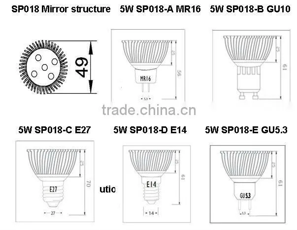 5v led spotlight lamp