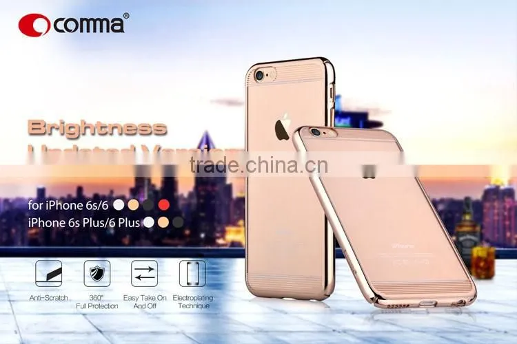 China Suppliers PC Electroplating Transparent Back Case Cover For iPhone 6 6S Plus