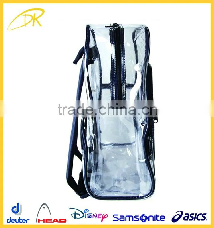 Hot sell Clear Transparent PVC backpack, PVC student Backpack