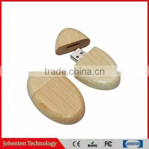 Customized logo engraved wood usb flash drive