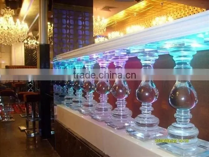 stainless steel acrylic /crystal baluster/crystal railing in alibaba manufacturer