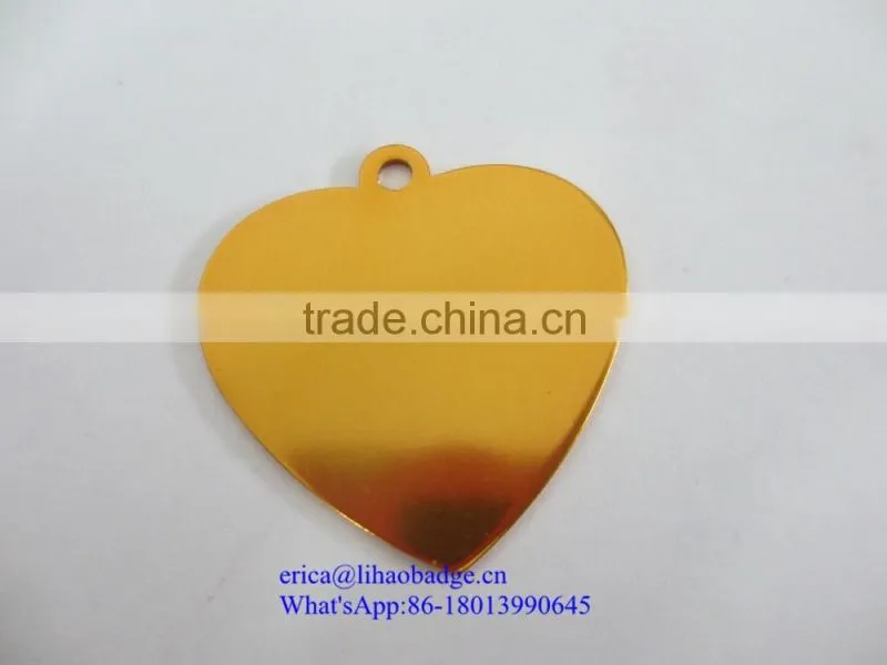 Etched Stainless steel Metal Dog Tag With white Screen Printed Logo