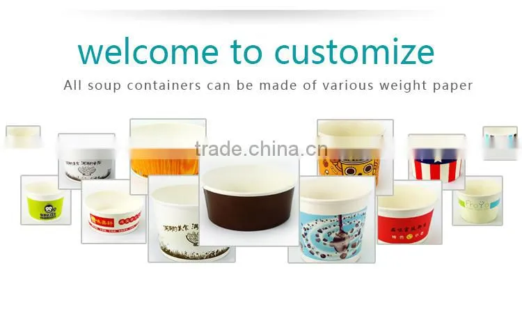Eco-Friendly Hot Selling Disposable Paper food Bowl For Soup custom print paper bowls