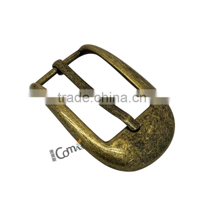 Rolling antique brass metal adjustable pin belt buckle