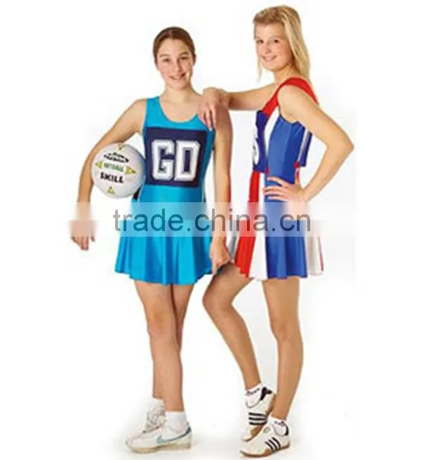 no moq custom netball dress 100%polyester netball dresses