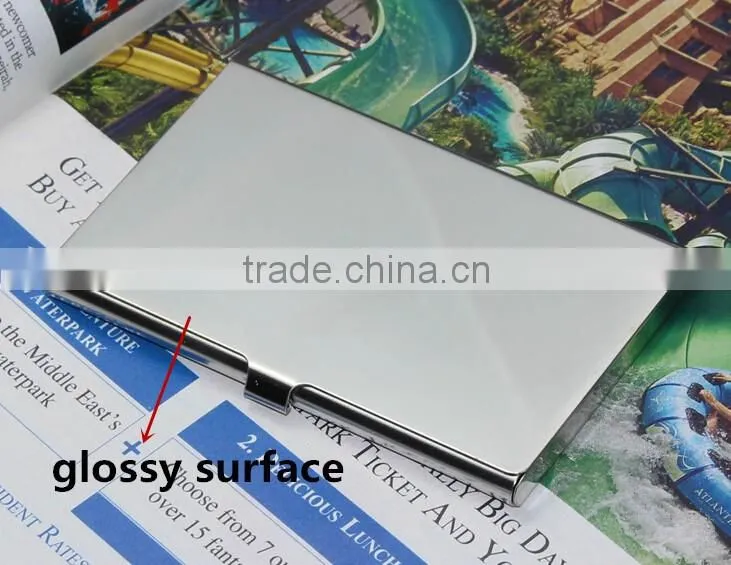 Luxury gold color blocking RFID credit card holder with engraving LOGO