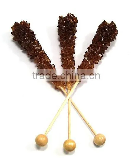 Brown Hard Candy Rock crystal lollipop sticks