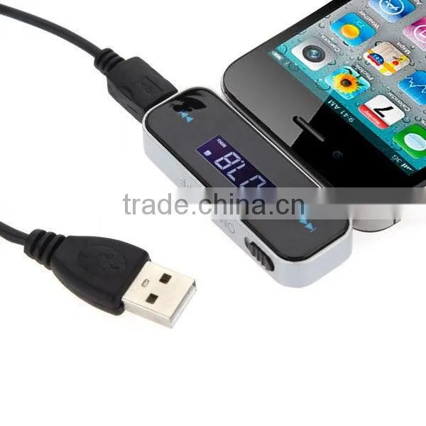 3.5mm Jack FM Radio Transmiter Handsfree Car Kit For Mobilephones/Tablets/Music Player
