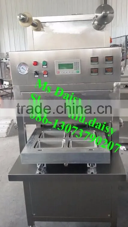 automatic plastic lunch box sealing machine/jelly cup sealing machine/fruit tray sealing machine