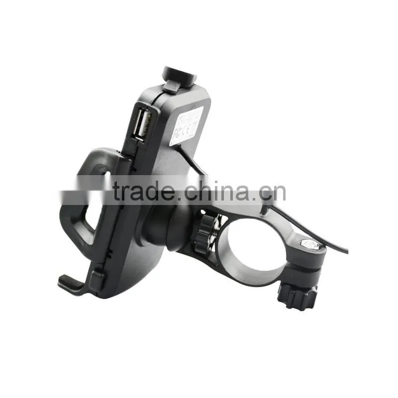 Motorcycle usb mobile phone charger with phone mount holder