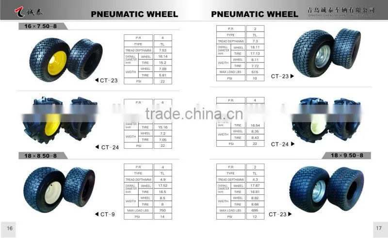 Pneumatic tubless wheel for Tractor