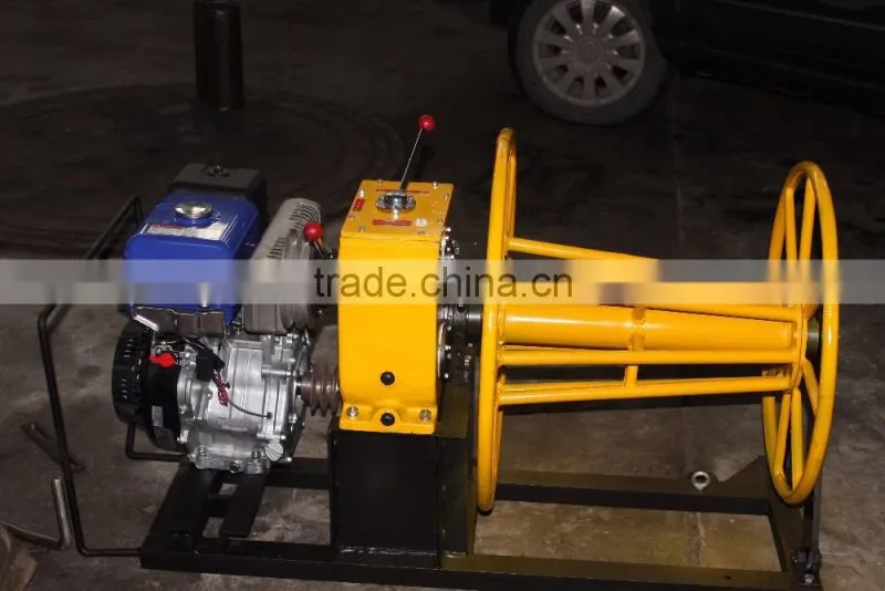 Stringing Equipment 2 Ton Gasoline Engine Winch Wire Take Up Winch