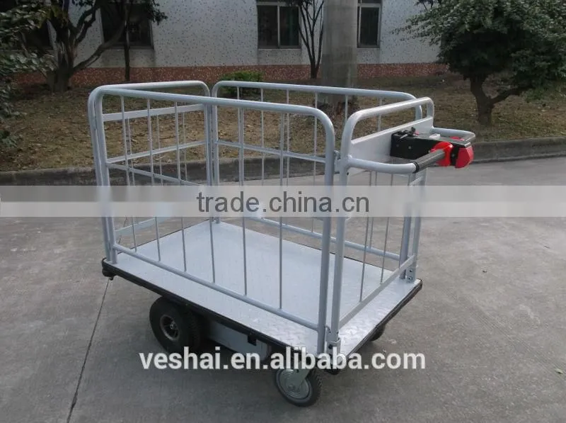 500kgs Electric Platform Cart with Rail for warehouse VH-ECF-50-(12.2 X 7.1)