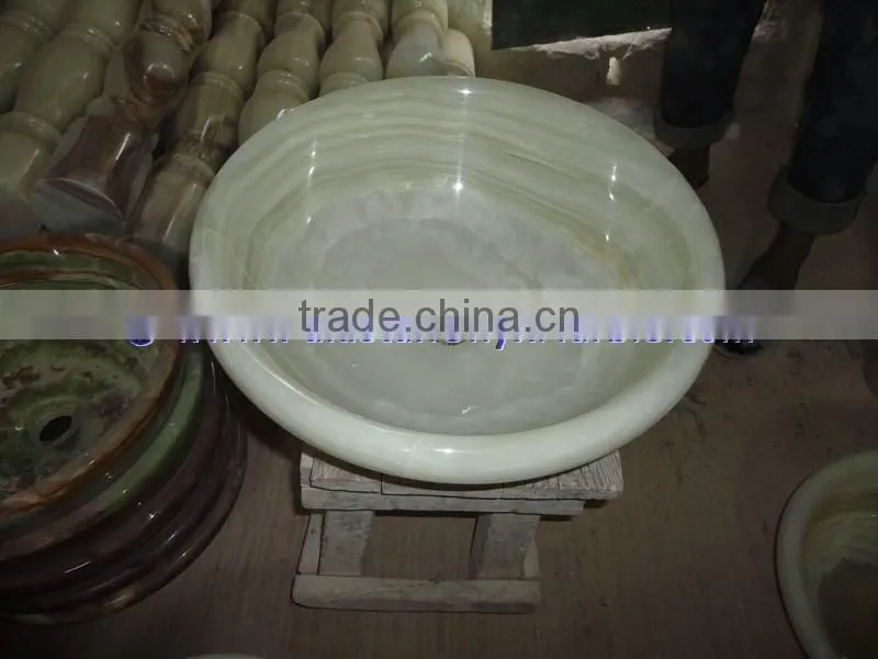 High Quality NATURAL STONE PURE WHITE ONYX SINKS BASINS COLLECTION