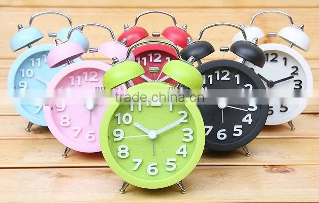Supply creative retro twin bell alarm clock / round alarm clock
