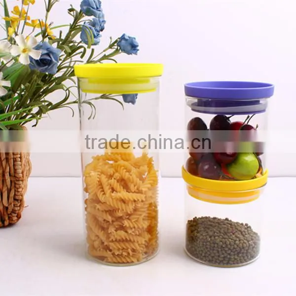 round borosilicate glass jar