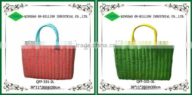 Handmade woven PE hollow pipe bag