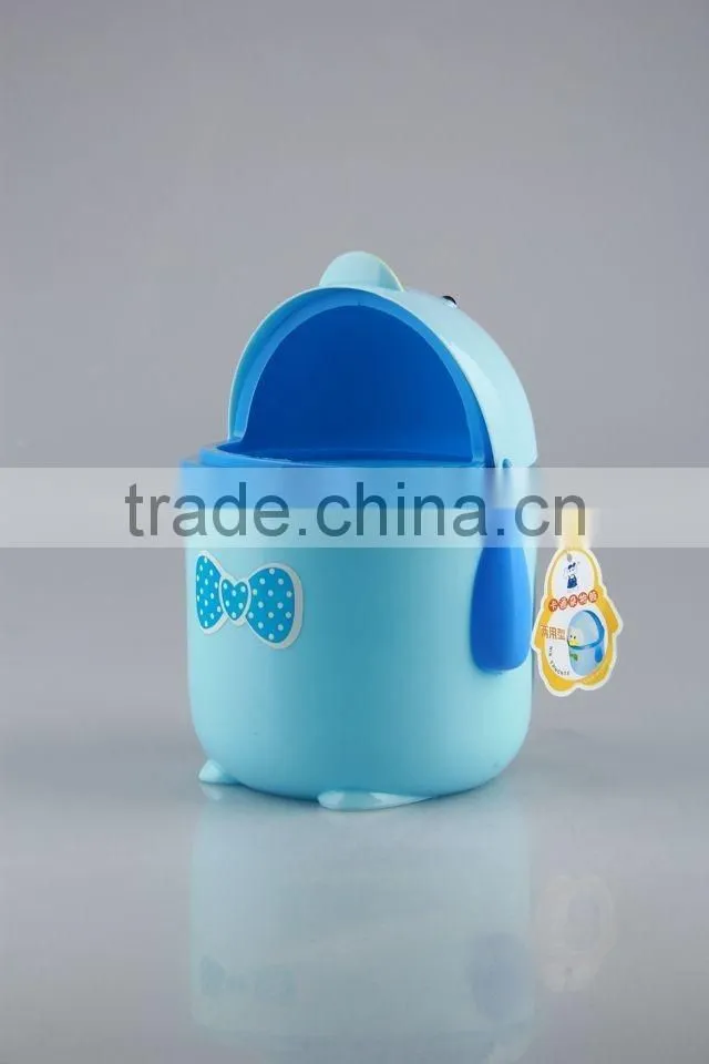 Household Garbage Can/Desktop bin With Cartoon Patterns Plastic Trash Can