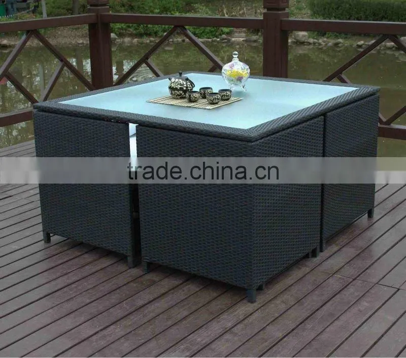 Sectional garden rattan dining set