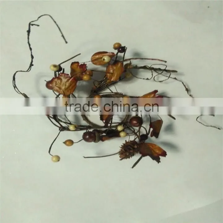 Natural material winter festival decorative candle ring wreaths decorative wreath